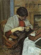 August Macke Elisabeth Gerhardt Sewing china oil painting reproduction